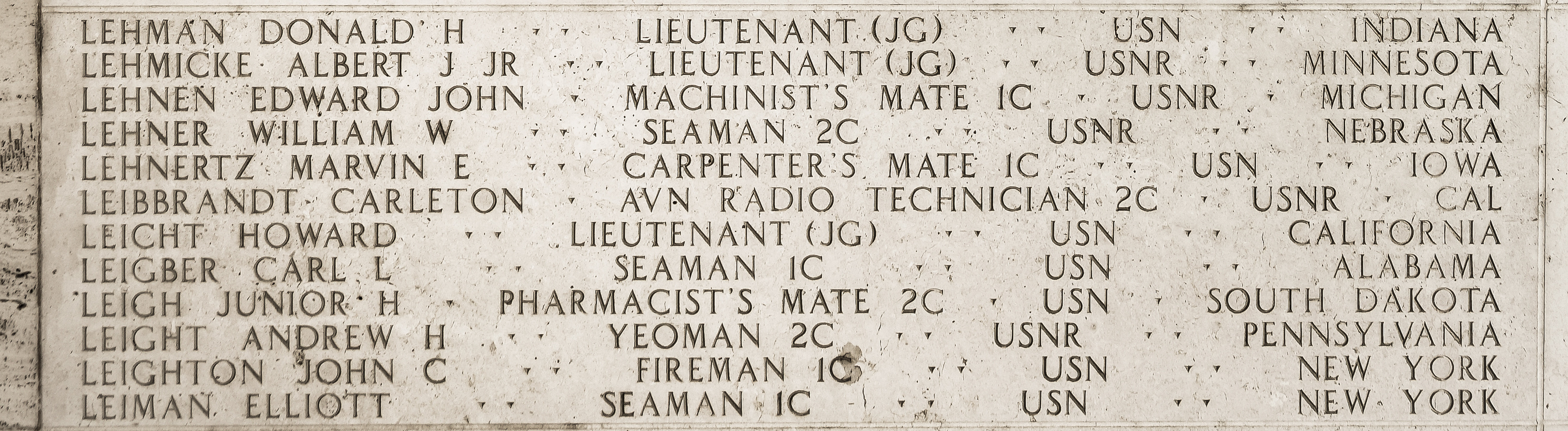 Andrew H. Leight, Yeoman Second Class